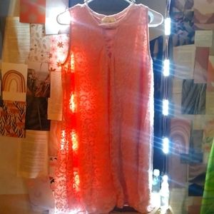 Pink Lacey dress/L/ peach pink